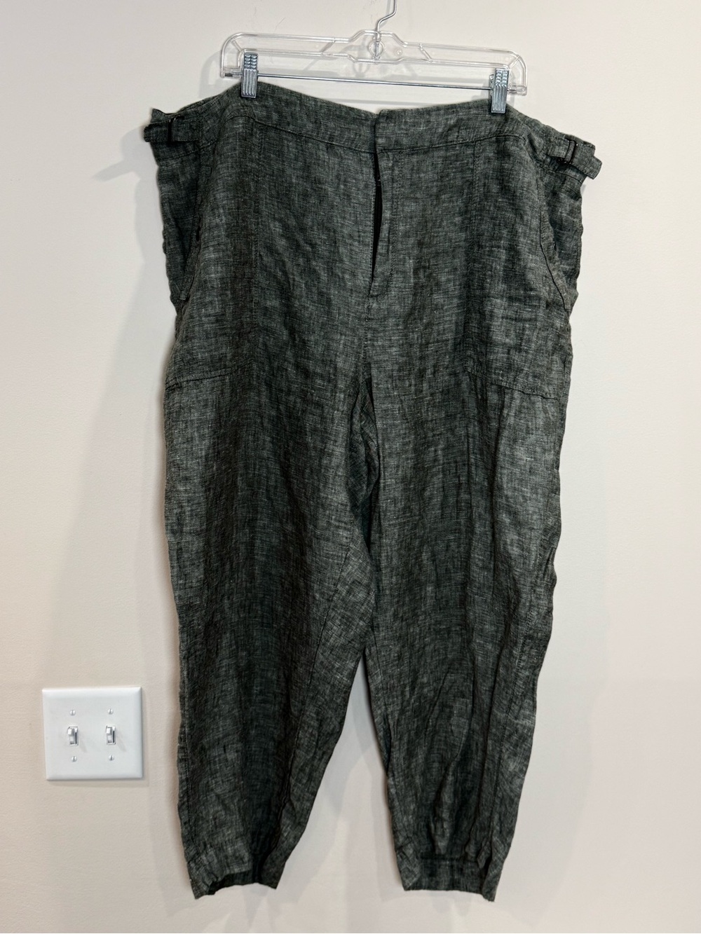 🔥Athleta Women’s Relaxed Fit Grey Linen Blend Pants Size 22 EC🔥